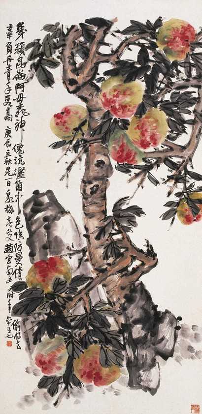 赵云壑 署年：庚辰(1940) 大寿图 立轴